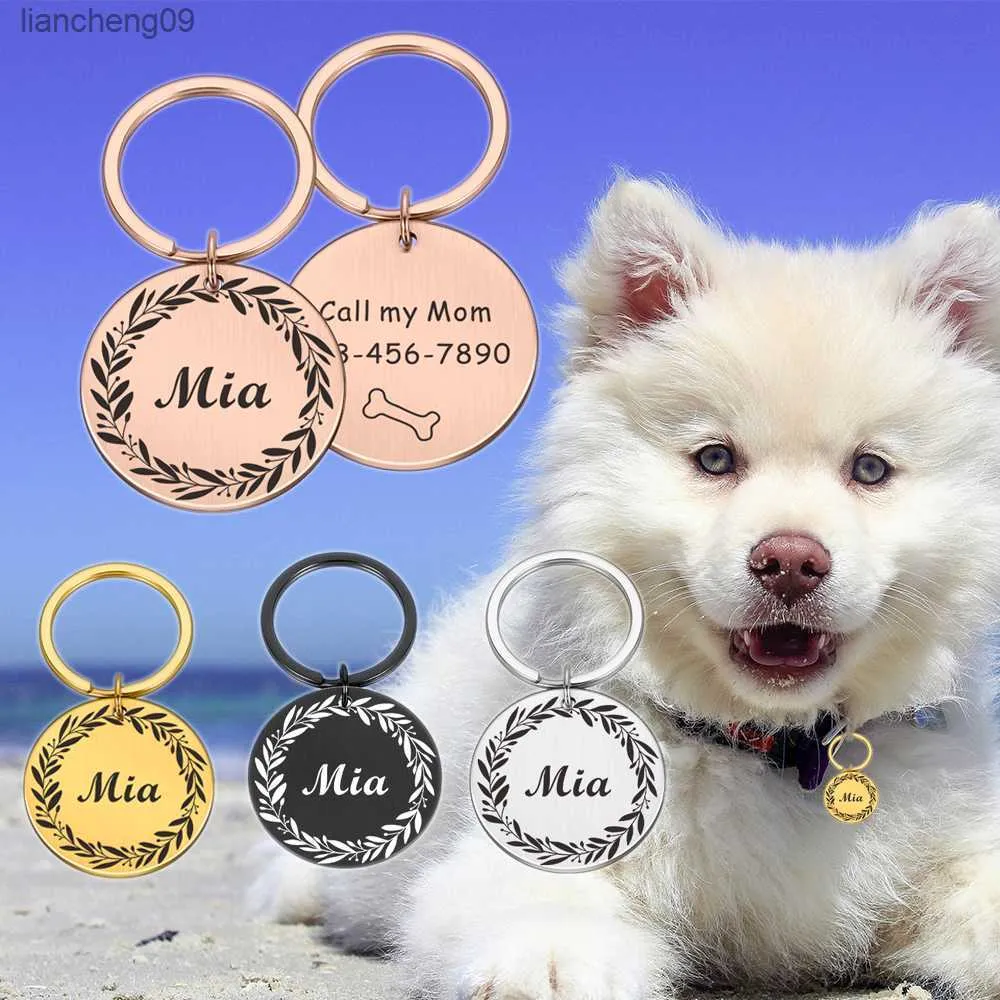 Targhette per cani anti-smarrimento Targhette per indirizzi con incisione gratuita per cani Accessori per cuccioli di gattino Targhetta identificativa per collana gatto personalizzabile L230620