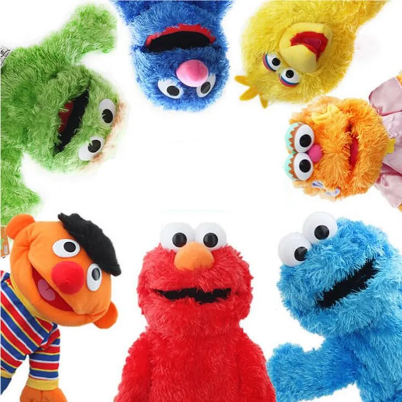 Puppets Oryginalne duże sezamowe puppet Show Puppet Puppet Elmo Cartoon Soft Plush Doll Birthday for Children Year Prezenty 230726