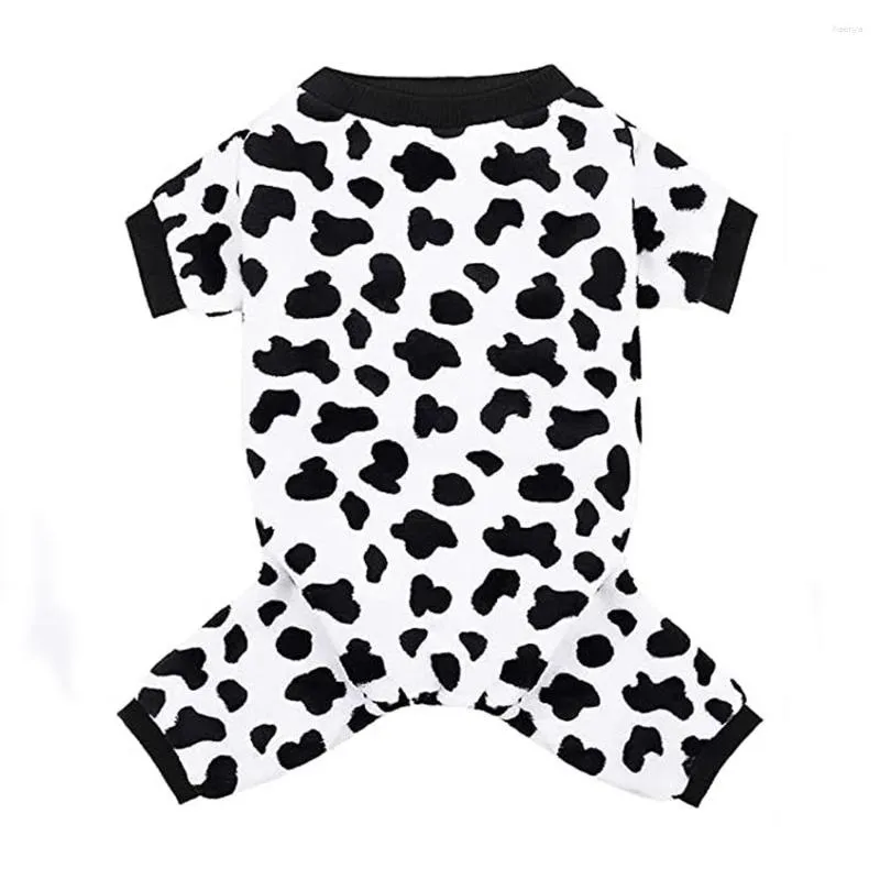 Dog Apparel Adorable Milk Cows Pet Clothes Comfy Flannel Winter Pajamas Onesie Small Medium Coat Jumpsuit York Terrier Puppy