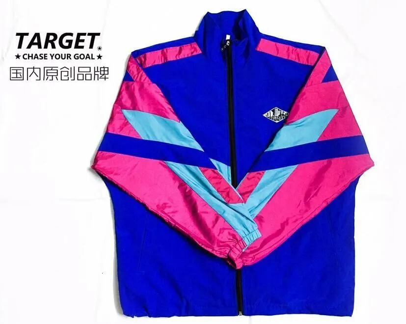 Mens Vintage Patchwork Jacket - Japanese Y2K Windbreaker