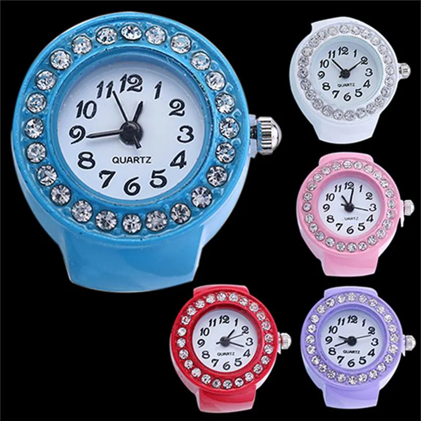 3 mode Quarz Finger Ring Uhr Dame Armbanduhren Mädchen Uhr Silizium Uhren Runde Uhr Strass Elastische Uhren Gift296K