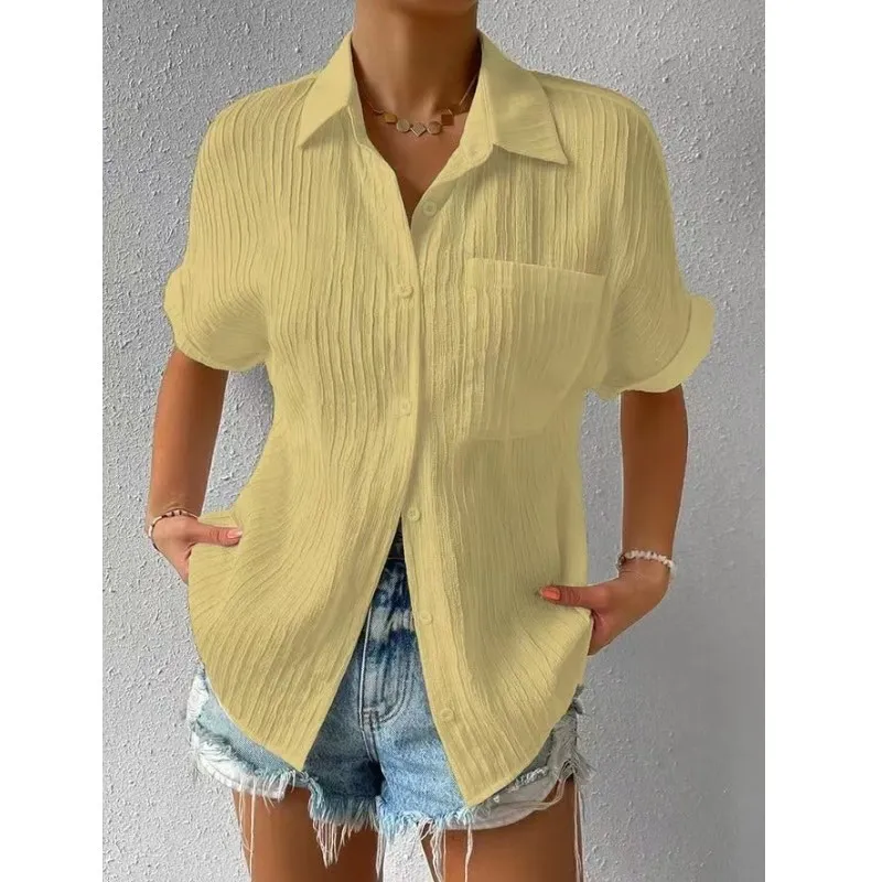 Womens Button Down Casual Shirts Cotton Short Sleeve Nigeria | Ubuy