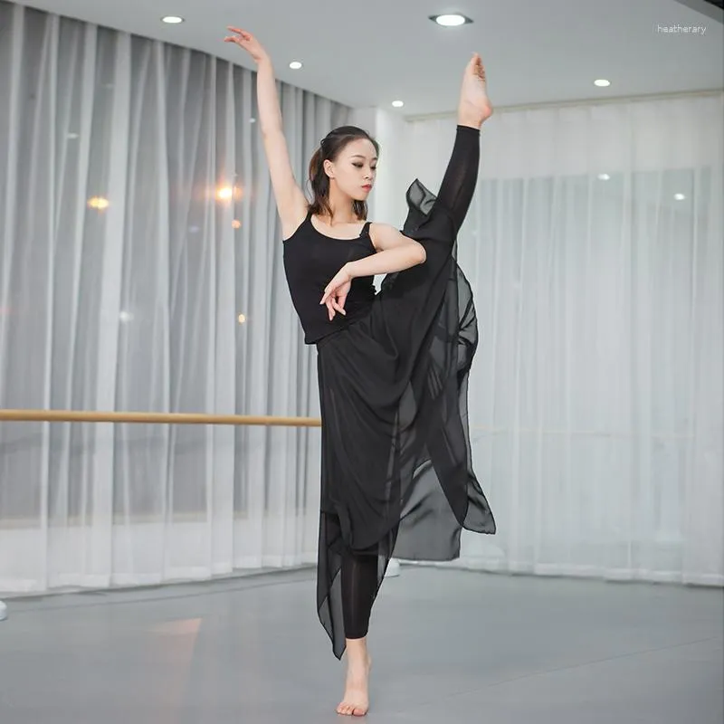 Stage Wear Ballet Pant Modern Dance Trousers Chiffon Irregular Exercise Clothes Adult Latin Skirt Classical Big Swing Yoga Pants