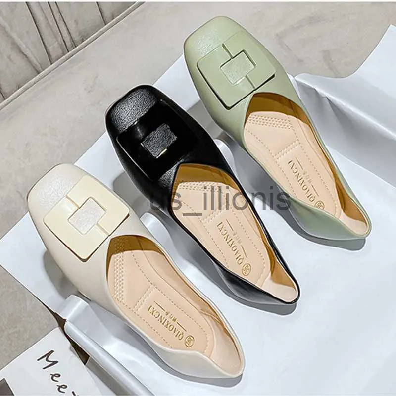 Elbise ayakkabıları kadınlar ayakkabılar metal c tole dekorasyon bale ayakkabı ofis ladip üzerinde learer loafers kadın bahar moda artı boyut 35-43 j230727