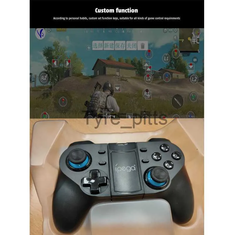 Kontrolery gier Joysticks IPEGE Game Controller PG-9129 Bezprzewodowy uchwyt gry Bluetooth Android/iOS Direct Connection Wsparcie TV/Set-Top Box/PC Gamepad x0727