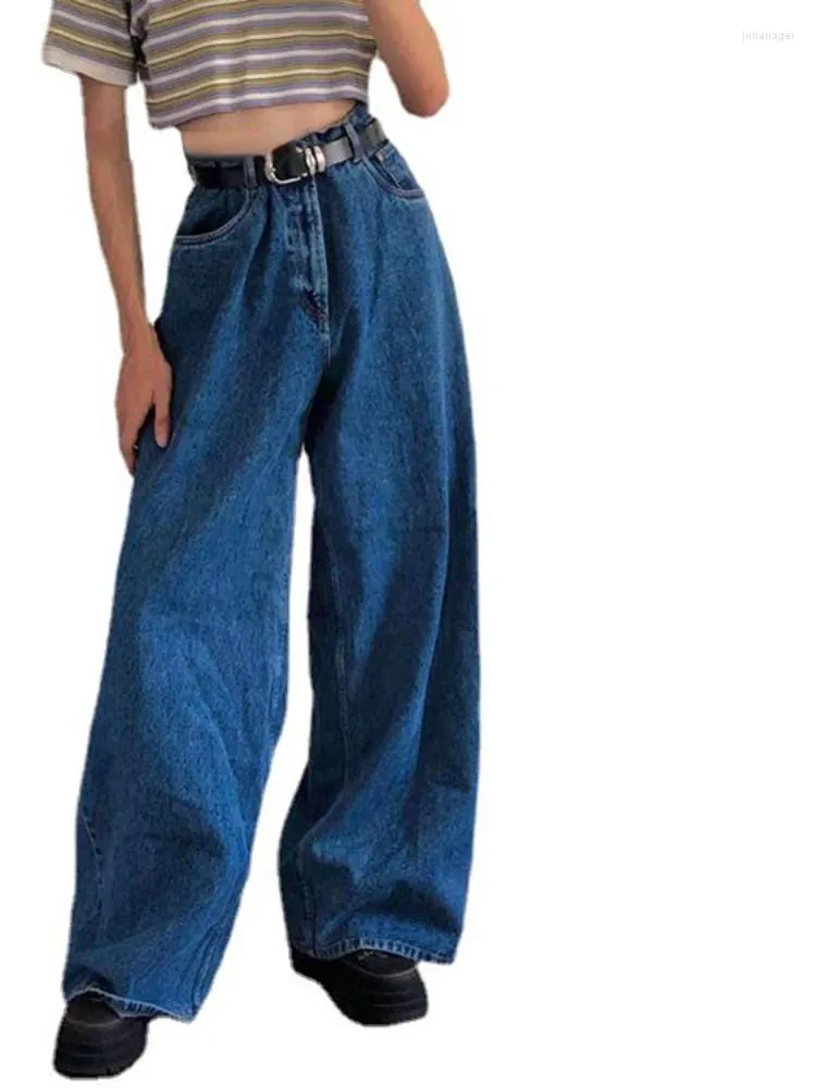 Damenjeans 2023 Damenmode Retro-Hosen mit weitem Bein, klassisch, einfach, hohe Taille, Denim, locker, lässig, vielseitig, Straße