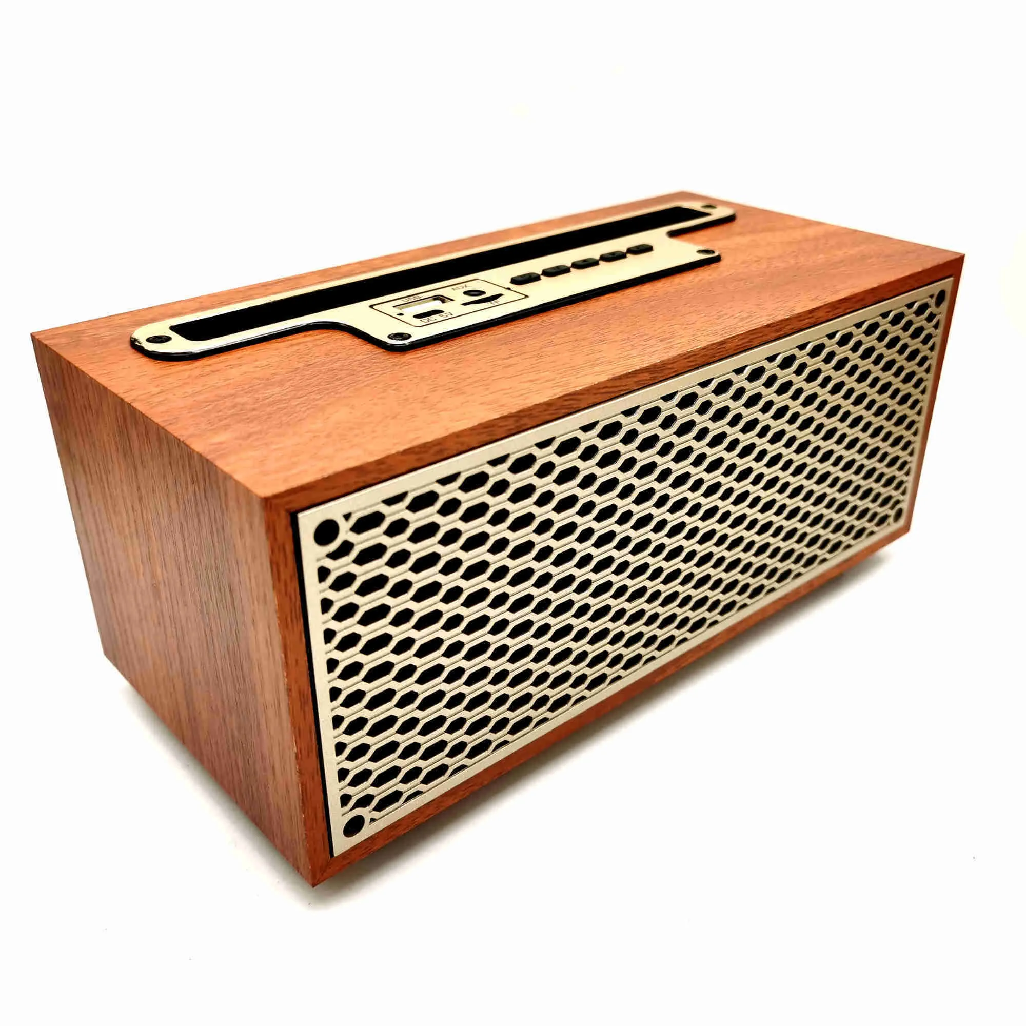 Taşınabilir Hoparlörler Ahşap Retro Subwoofer Bluetooth Uyumlu Kablosuz Hoparlör Cep Telefonu Tutucusu Müzik Oyuncu Destek Kartı Diski R230727