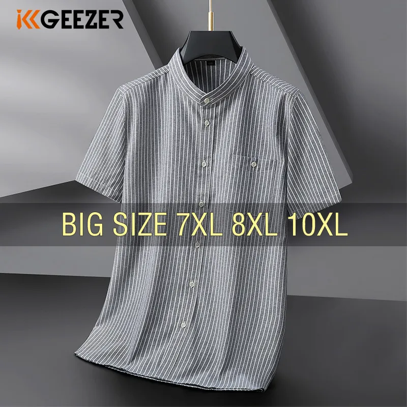 Camicie casual da uomo Camicia da uomo Abito a righe Cotone Manica corta Estate Oversize 6XL 7XL 8XL 10XL Taglie forti Designer casual formale Alta qualità 230727