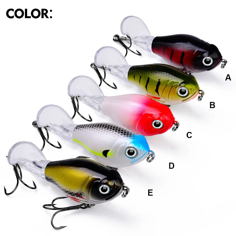 Topwater Fishing Kit Hard Plopper Bait With Soft Rotating Tail