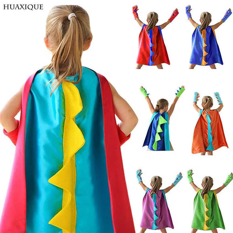 Enfants Dinosaure Cape Gants Ensemble Dessin Animé Dino Horloge Enfants Anniversaire Décoration Costmume Baby Shower Party Supplies 210610277e