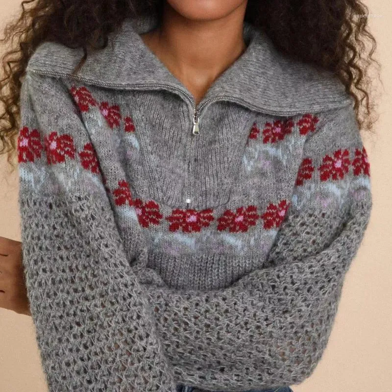 Женские свитеры французский винтажный цветочный свитер.