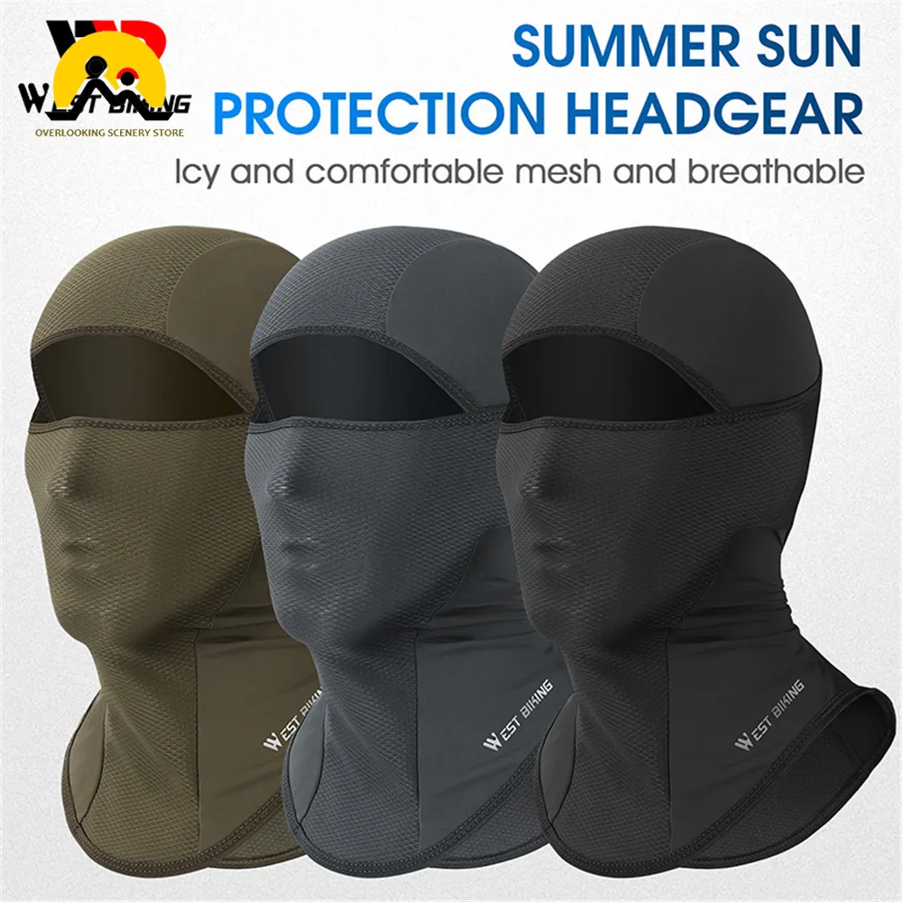 Cycling Caps Masks Cycling Mask Summer UV Protection Face Breathable Hole Men Women Quick-Drying Bicycle Ice Silk Mask Comfortable Bike Cap Hat 230727