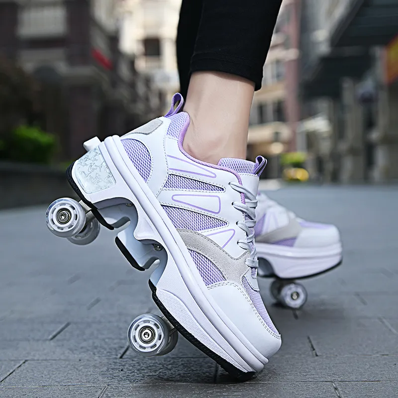 Chaussures À Roulettes Tendance Pour Garçons Avec 4 Roues - Temu