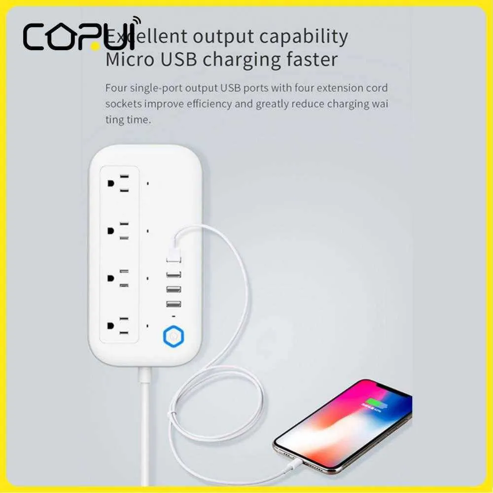 Smart Power Plugs New Tuya WiFi Smart Plug Regulation Plug-in Sub-control Switch Voice Control Timing Switch Smart Home Work With Alexa Hom HKD230727