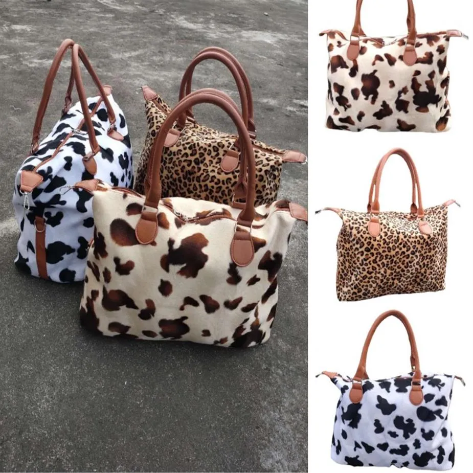 Leopar Baskı Moda Tasarımcıları Duffel Çantalar Kadın Seyahat Çantaları Fırçalı Çantalar Büyük Kapasiteli Houdall Bagajda Taşınıyor Gece boyunca W197K