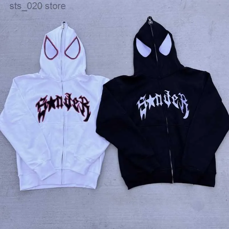 Womens hoodies tröjor y2k zip up hoodie kvinnor gotiska tryck kawaii streetwear tröja vintage kläder lösa hip hop punk kläder toppar t230727