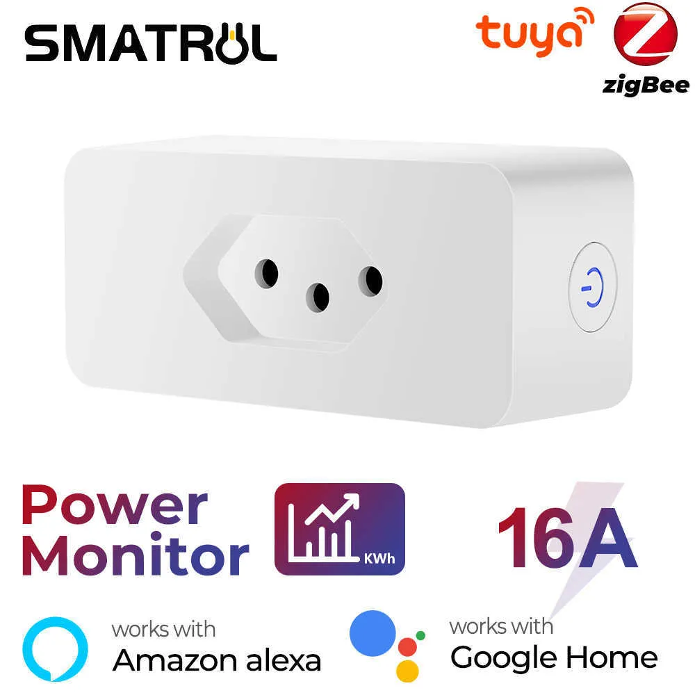 Smart Power Plug Brazil, 16A Tuya Smart Zigbee Socket Plug, Wireless ...