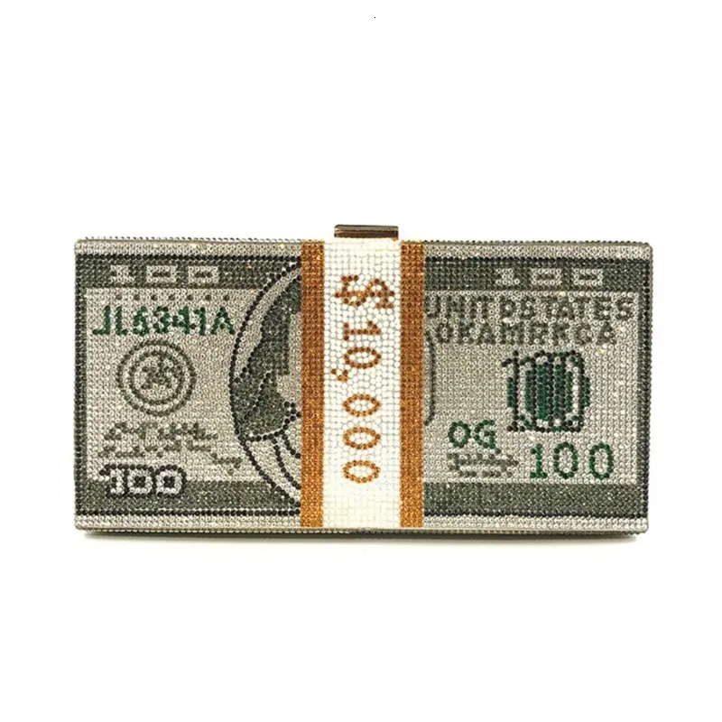 Evening Bags Creative Fashion Money Clutch Purse 10000 Dollars Stack Bags Of Cash Evening Handbags Shoulder Wedding Dinner Bag 230726 From SG 25.38 DHgate