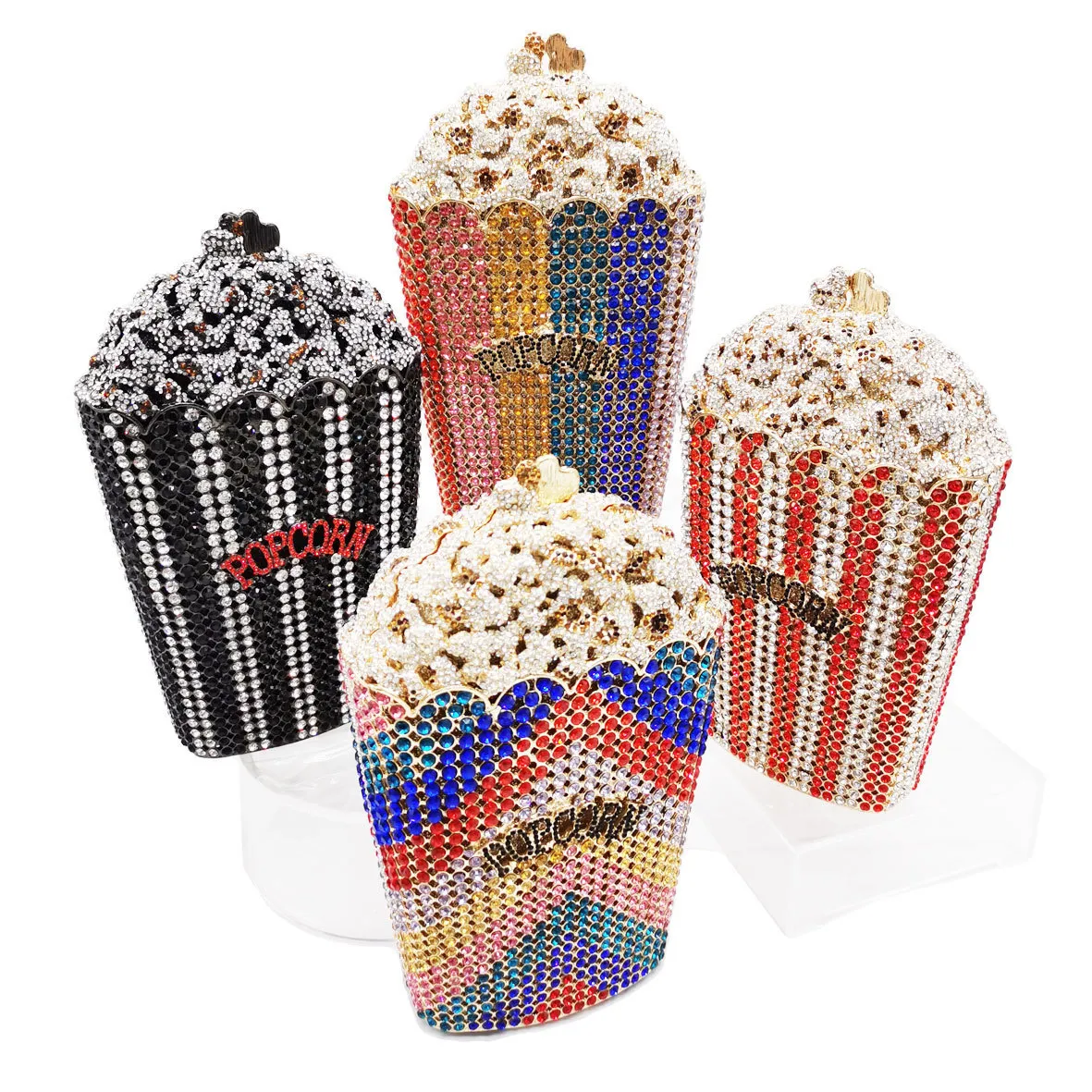 Avondtassen Luxe Designer Popcorn Avondtassen Luxe Crystal Party Purse Trouwtassen Kleurrijke Clutch Bags SC997 230727