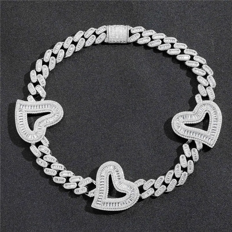 Chaîne cubaine de créateur, bijoux classiques de 16 mm, chaîne cubaine en diamant réfrigéré avec collier creux pour hommes et femmes, bijoux de style Hip Hop, cadeau de noël