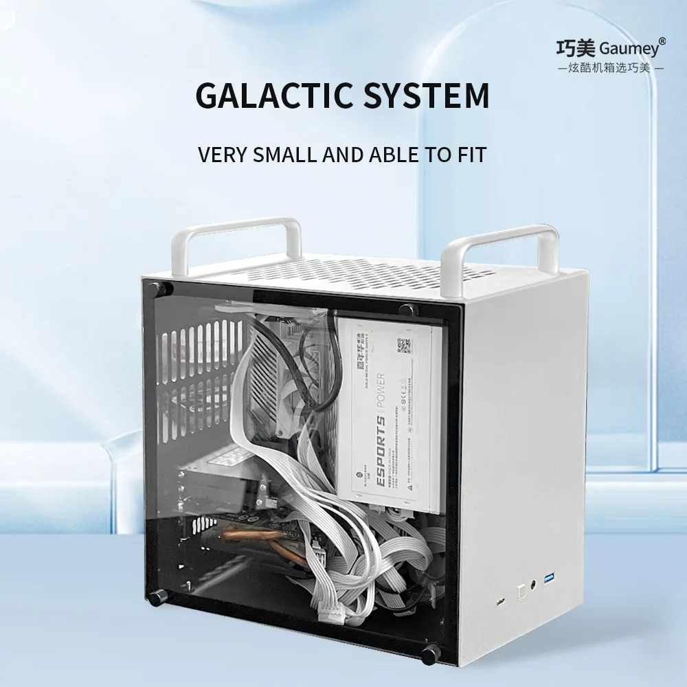 Compact Mini ITX PC Case - Aluminum, Transparent Side Panel