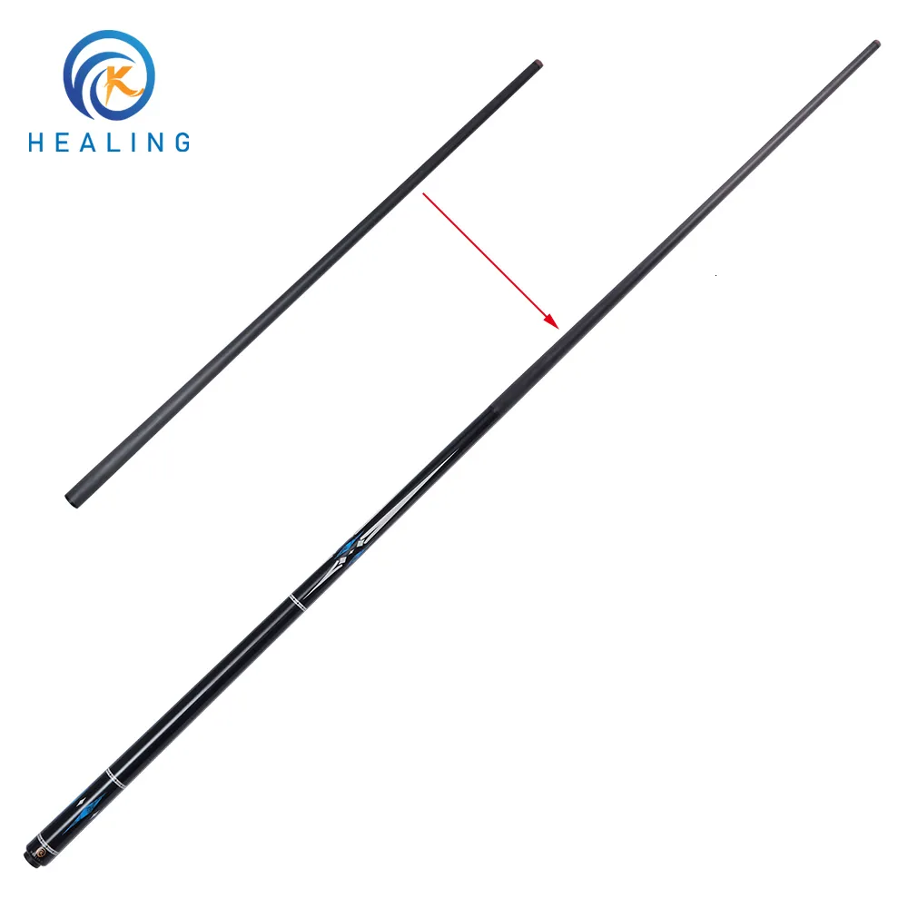 Billiard Cues OKHEALING Carbon Fiber Cue Shaft Black Technology 124mm 1275mm Tip Customized for Pool 230726