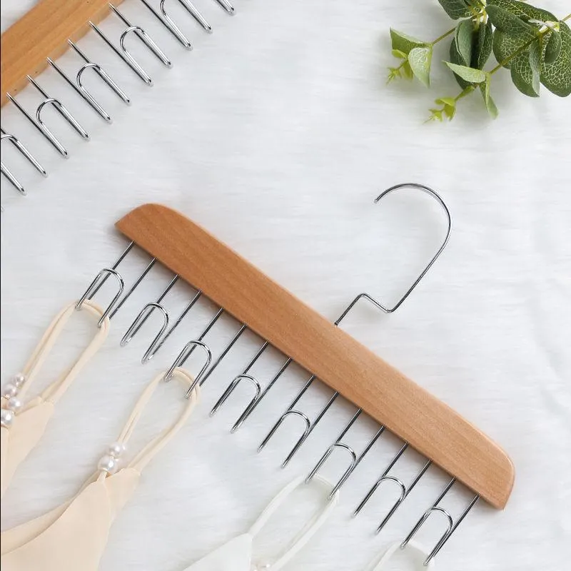 Hangers Wood Drying Racks For Clothes 8/12/16 Hooks Clothing Rack Belt Storage Tie Hanger Door Back Household Wardrobe Bag Hanging