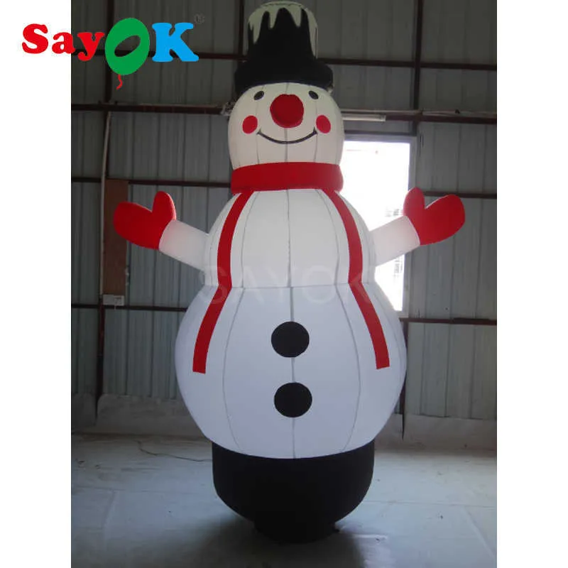 SAYOK boneco de neve inflável de natal de 6,56 pés de altura com modelo de boneco de neve inflável de luz led usado para jardins internos em festas de natal