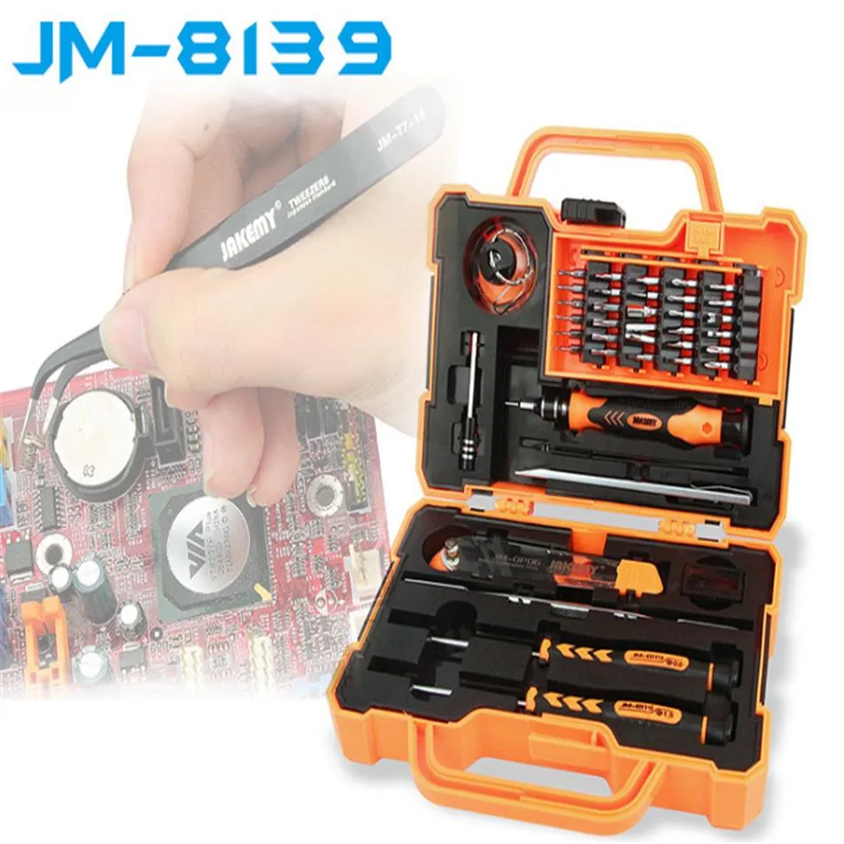JAKEMY JM-8139 47 em 1 conjunto de chave de fenda precisa kit de reparo ferramentas de abertura para celular computador carro manutenção eletrônica 20 conjuntos 2963