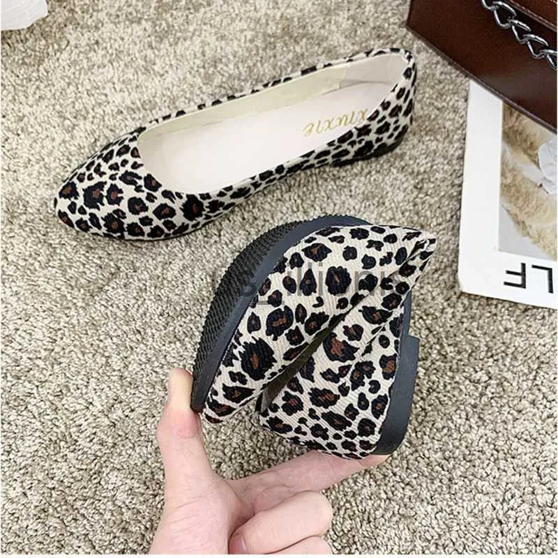 Dress Shoes 2020 New Autumn Women Slip On Flats Shoes Leopard Print Shoes Casual Single Shoes Ballerina Girls Big Size Shallow Mouth Shoes J230727