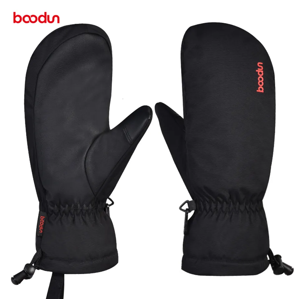 Luvas de esqui Boodun masculino feminino quente inverno luvas esportivas ao ar livre engrossadas para clima frio à prova de vento snowboard 230726