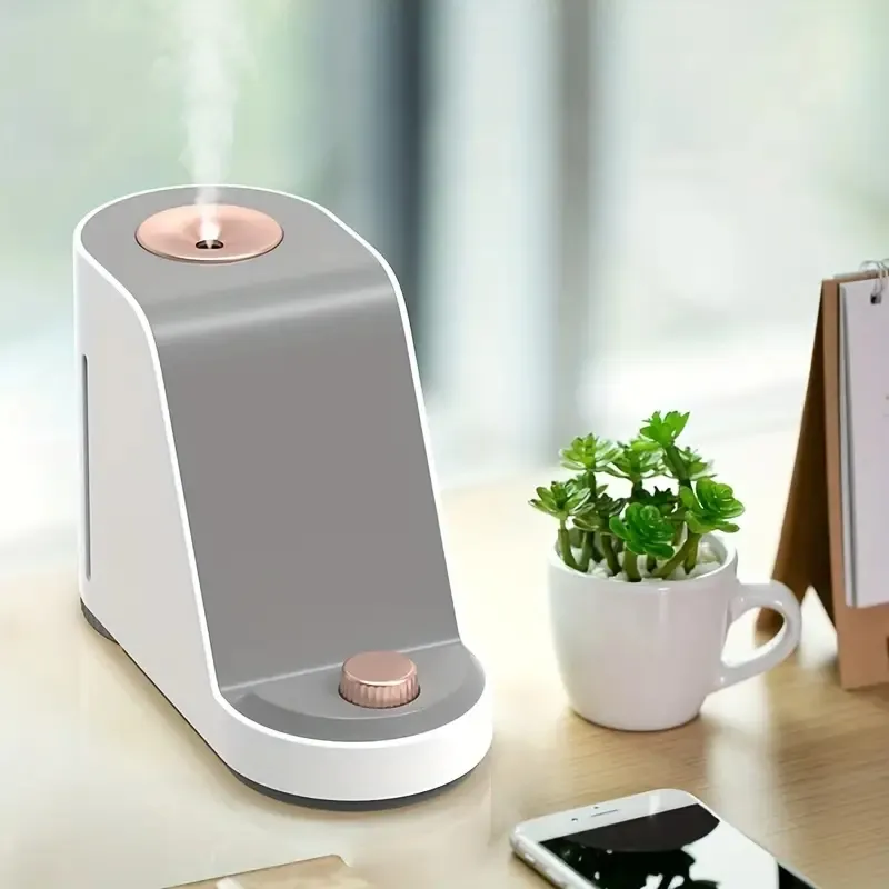 Smart Wireless Charger Aromatherapy Humidifier: 10W Fast Charging, Nano Mist Humidification, and Mobile Phone Stand - Eco-Friendly ABS Material & Noise Reduction Design