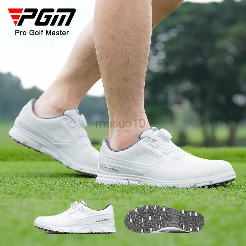 Inne produkty golfowe PGM Man Anti-Slip GOFL Sports Buty na zewnątrz wodoodporne trampki golfowe dla mężczyzn obrotowych trenerów klamry miękkie obuwia podeszwa środka HKD230727