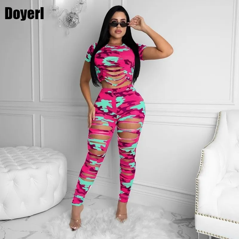 Women's Jumpsuits Rompers Crop Top 2 Piece Set Women Party Club Sexy Two Piece Outfits Long Pants Summer Sets for Women Joggers Suit Sets Tracksuit 230726