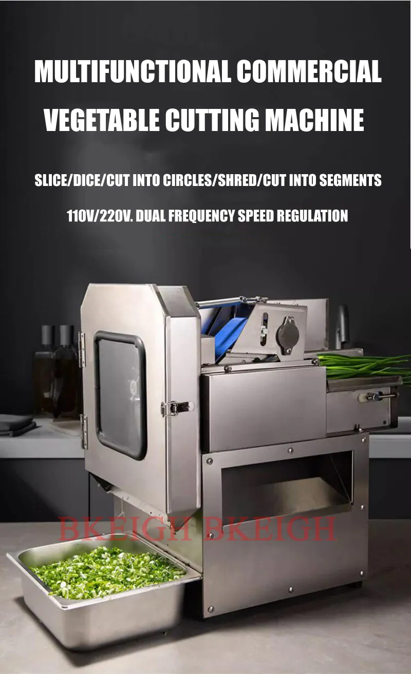 Commercial vegetable slice double speed cutting machine