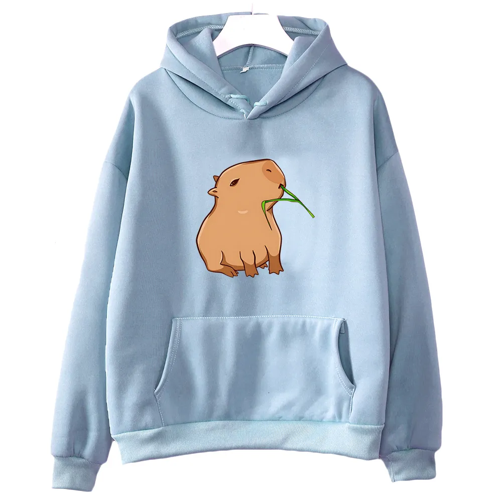 Kvinnors hoodies tröjor roliga capybara tryck hoodie kvinnor män kawaii tecknad topps tröja för flickor unisex mode harajuku grafiska huvtröjor 230727