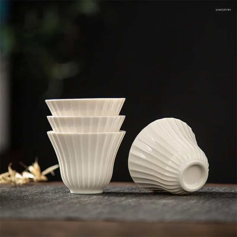 Cups Saucers Ceramic Handmade Petal Shape Master Cup Porcelain Simple Office Small Tea Creative Household Water Mug Drinkware