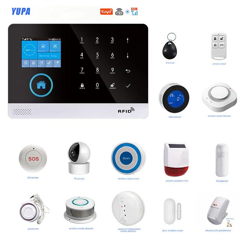 Boxes Tuya Pg103 Wifi Gsm Home Security Alarm System App Control Remote Window Door /pir/siren//gas Wireless Sensor