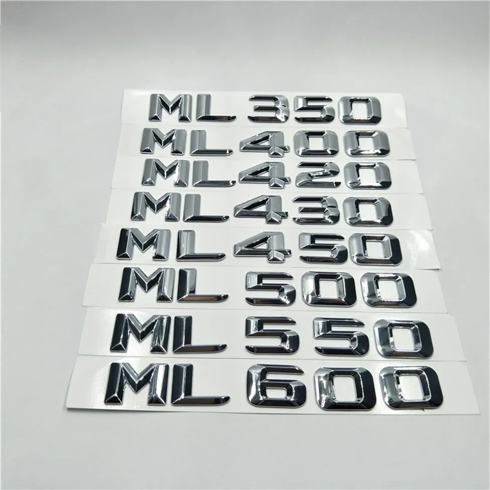 Auto Sticker For Mercedes Benz W166 W164 ML55 ML63 ML250 ML280 ML300 ML320 ML350 Rear Tail Logo Letters Decal Badge Emblem276S