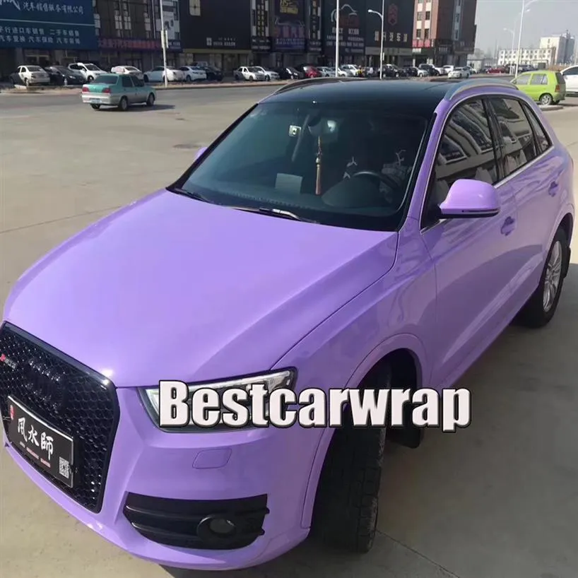 Lavender Gloss Vinyl wrap FOR Car Wrap with air Bubble vehicle wrap covering stickers With Low tack glue 3M quality 1 52x20m 212B
