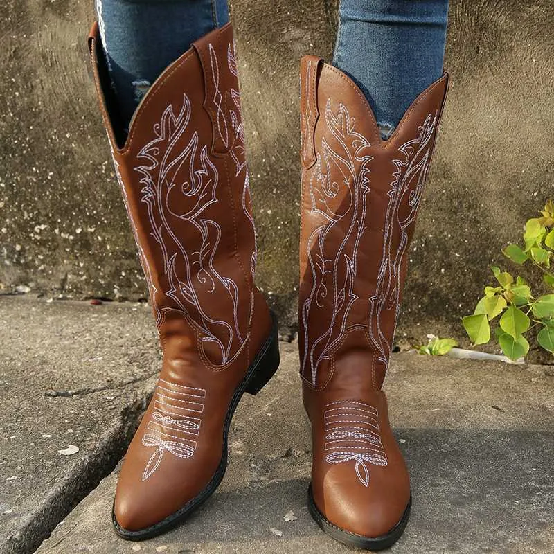 Mid calf cowboy boots cheap womens