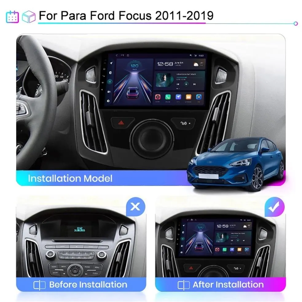 سيارة فيديو تعمل باللمس الشاشة Android For Ford Focus 2012-2017 DVD Player GPS System Multimedia257O