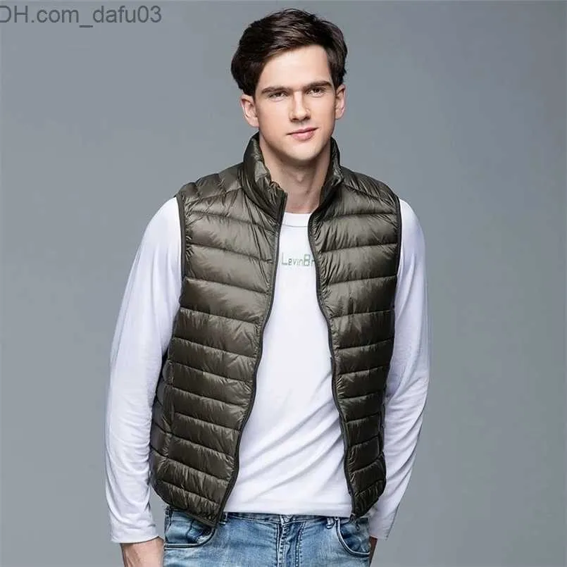 Parkas en duvet pour hommes Parkas en duvet pour hommes Manteau d'hiver 90% Gilet de canard blanc Veste sans manches ultra légère portable Gilet pour hommes 220928 Z230727