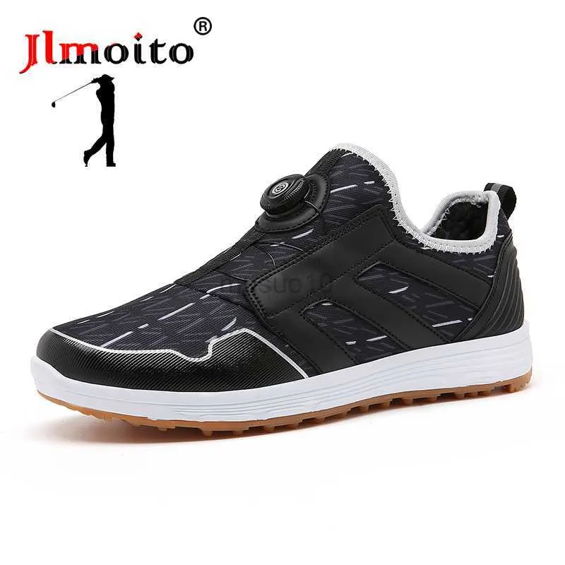 Outros produtos de golfe Homens Mulheres Sapatos de golfe de couro antiderrapantes Tênis de golfe sem pontas Tênis de treinamento de golfe Tênis esportivos com fivela giratória Tamanho grande 46 HKD230727