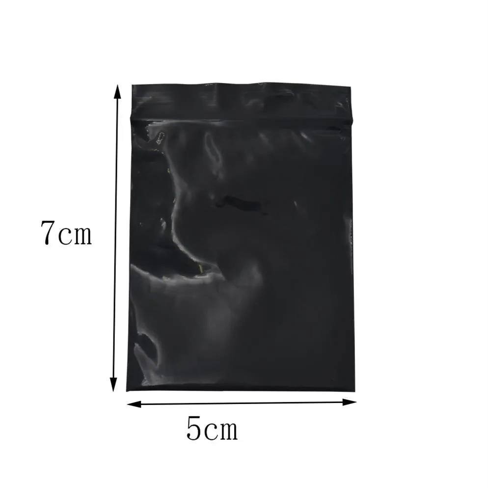 5 7 cm Mini Black Zip Lock Hersluitbare Rits Zak 500 stks veel Zelf Seal Plastic Pakket Tas Retail Rits Kruidenier Gift Verpakking Storag285H