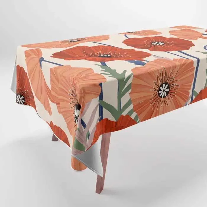 Toalha de mesa linda flor arte retangular toalha de mesa casa pastoral mesa de café colorido ao ar livre toalha de mesa r230801