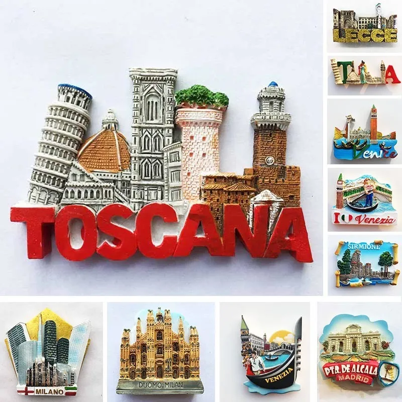 Vendita all'ingrosso Spagna souvenir turistici magneti frigo-Madrid barcellona resina epossidica magneti da frigorifero per la decorazione della casa
