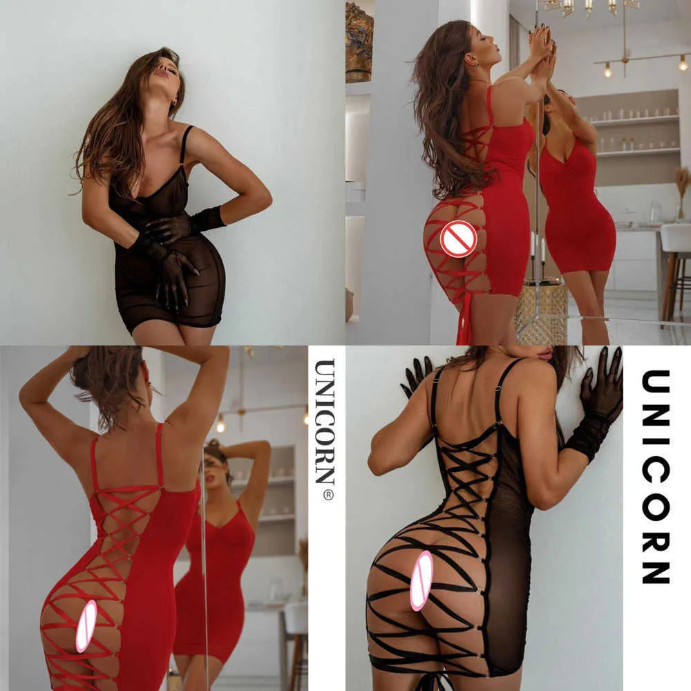 NXY Strap Mesh Open Back Strap Strap Porn Sheer Dress See Through Sutiã Lingerie Exotic Sets Costumes Teddys Babydoll Sex Dress 230717