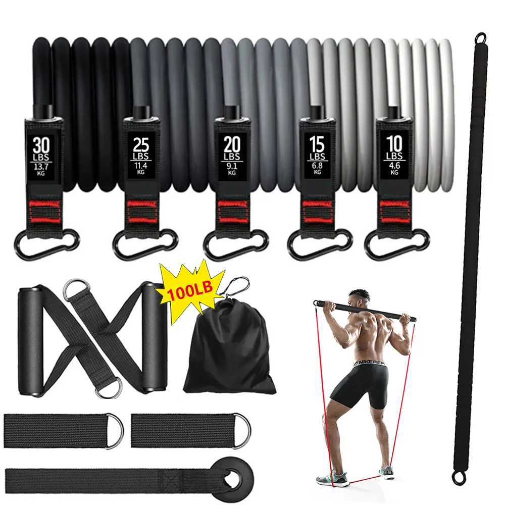 Fasce Di Resistenza Per Esercizi Fness Da 360 Libbre Set Tubi Elastici Tirare La Corda Attrezzatura Per Allenamento Con Fascia Per Yoga Per Pesi Da Palestra A Casa  18 - Foto 7