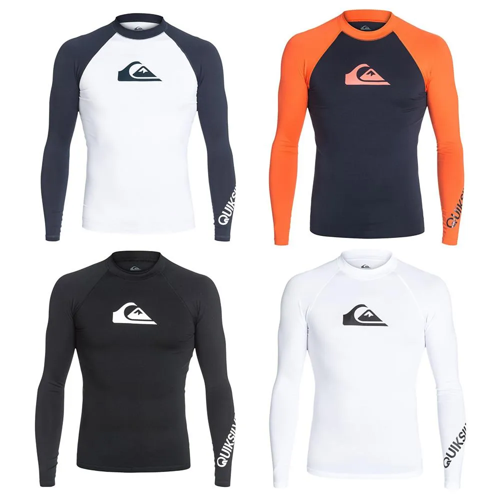 Camis Uomo Surf Rash Guard Manica lunga Protezione UV Pelle di base Tuta da surf New Diving Nuoto Maglietta attillata Rashguard Abbigliamento sportivo